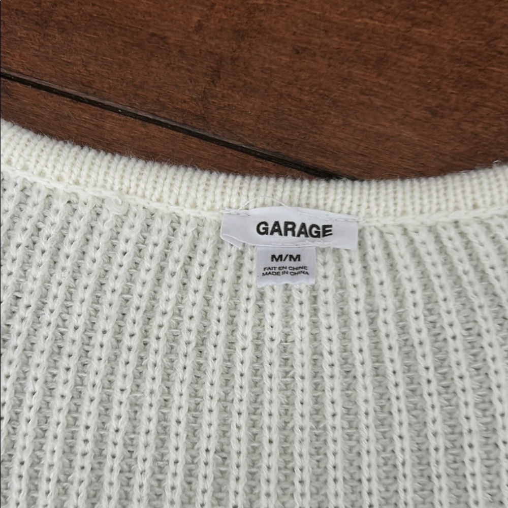 Garage Cream Ribbed Knit Sweater - Picture 2 of 2